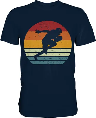 Produktbild von Retro American Football T-Shirt – Navy / 5XL