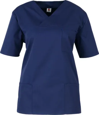 Produktbild von beb MEDIZIN/PFLEGE Damen KASACK Kurzarm V-Neck Baumwollmix Marine XL