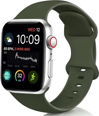 Produktbild von Strap-it Apple Watch 8 Armband Silikon (Armeegrün)