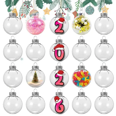 Produktbild von Solidchoice – Set mit 20 transparenten Weihnachtskugeln für DIY-Dekoration