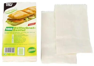 Productafbeelding van Boterbroodzak, wit, 21 x 10 x 3 cm, 100 stuks