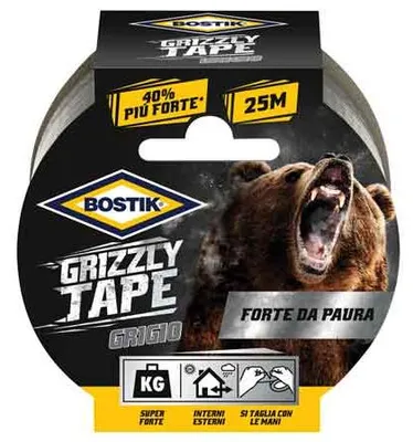 Immagine prodotto di NASTRO TELATO 'GRIZZLY TAPE' BOSTIK mm 50x25 mt - Colore Grigio