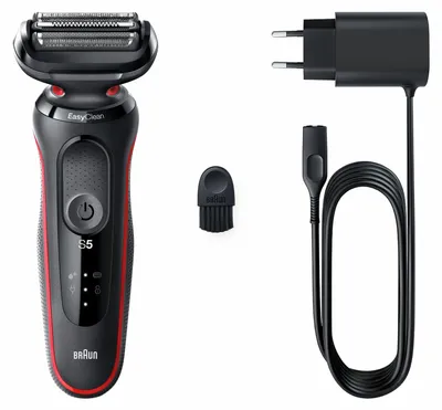 Zdjęcie produktu dla Braun Series 5 50-R1000s, Golarka foliowa, Czarny, Czerwony, AutoSense, Przyciski, LED, Bateria