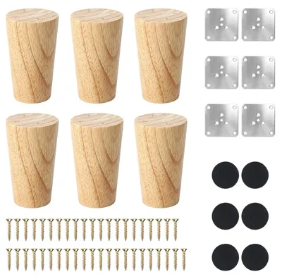 Produktbild von Set aus 6 Holzmöbelbeinen von 8 cm