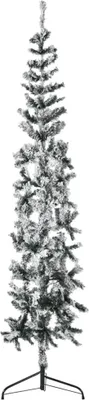 Produktbild von The Living Store Künstlicher Halb-Weihnachtsbaum mit Schnee Schlank 210 cm