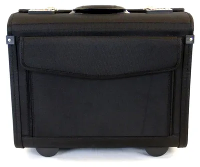 Produktbild von Pilotenkoffer aus Nylon, schwarz, 37 x 23 x 45,5 cm mit Trolleygestänge