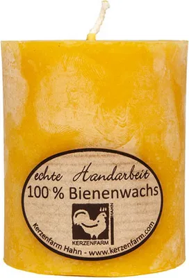 Produktbild von Kerze aus reinem Bienenwachs, massiv, gegossen 7,5 x 6,5 cm