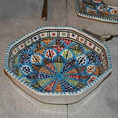 Produktbild von Famanu Servierschale Keramik 25 cm - achteckig