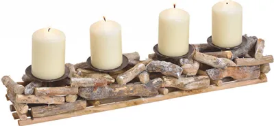 Immagine prodotto di Portacandele in legno per l'Avvento 50x10cm