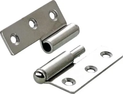Produktbild von Möbelband links, vernickelt 50x40 mm, 2 Stück für innenliegende Türen und Fenster