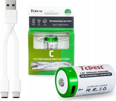 Zdjęcie produktu dla Tcbest TCB-C-C1350, Bateria do ponownego naładowania, C, Lit, 1,5 V, 1 szt., 3000 mAh