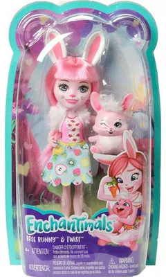 Image de Enchantimals poupee bree bunny et twist le lapin - figurine 15 cm - animal - mattel fxm73