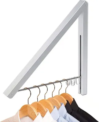Produktbild von Klappbarer Kleiderhaken Garderobenhaken Wand-Kleiderständer Kleiderlüfter Wandgarderobe, Platzsparend(Silber)