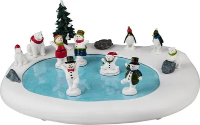 Produktbild von LEMAX Weihnachtshaus Secret Snowman Ball mit bewegenden Elementen und Beleuchtung 31x25x12 cm