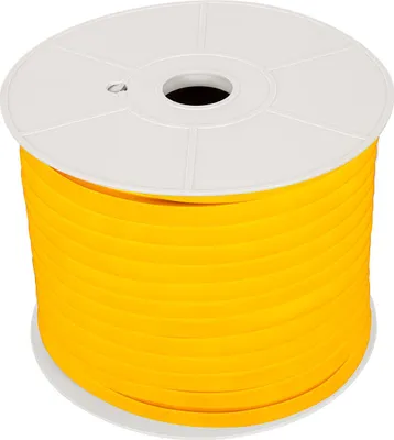 Produktbild von LED Streifenrolle Neon Dimmbar 220V 50m Gelb Halbrund 180° 7.5W/m Schnitt 100cm IP67 Gelb