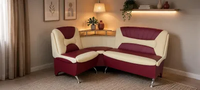 Produktbild von Eckbank Arabika 173 x 128cm Sitzbank in bordeaux-beige Kunstleder mit Ablage Stauraum