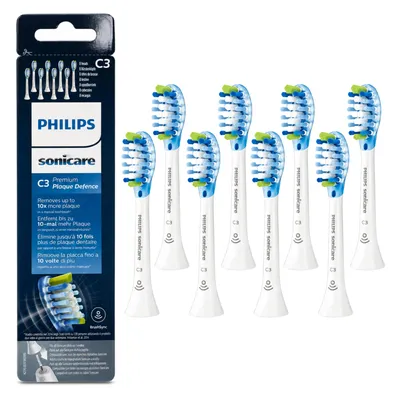 Produktbild von Philips Sonicare Ersatzbürsten C3 Premium Plaque Defence HX9048/17 Weiß 8er Pack Bürstenköpfe