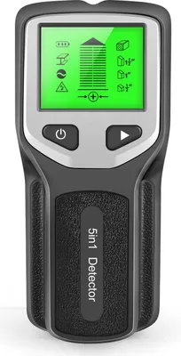 Produktbild von ZELURXX 5-in-1 Wandscanner, Ortungsgerät für Holz/Stahl/Metall/AC-Leitung, Stud Finder, Tiefendetektor, Wandentdecker, Schwarz und Silber