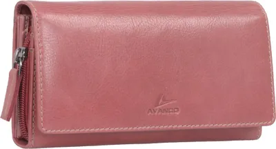 Produktbild von Damen Überschlagbörse Langbörse rot Leder – RFID Geldbörse mit vielen Kartenfächern