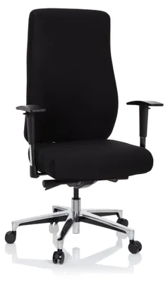 Produktbild von hjh OFFICE Profi Bürostuhl FORCOM Ergonomischer Schreibtischstuhl mit Armlehnen (höhenverstellbar) Stoff Schwarz Drehstuhl für Büro, Zuhause
