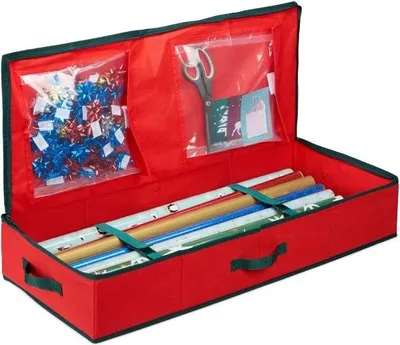 Image de Boîte de rangement rouge pour papier cadeau