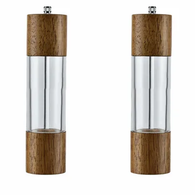 Produktbild von Salz und Pfeffermühle Gewürzmühle Holz Salzmühle Verstellbarem Keramikmahlwerk für Gewürze Pfeffer Salz,8 inch two-piece boxed