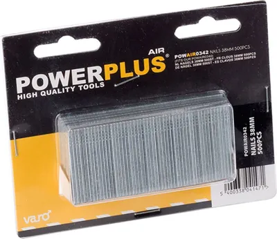 Obrázek produktu pro Pneumatické hřebíky Powerplus 500 kusů L 38 mm G16 Náhradní hřebíky pro pneumatické hřebíkovačky