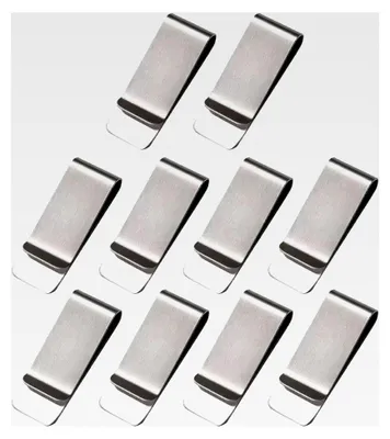 Produktbild von 10 Stück Geldklammer Edelstahl Herren Slim Wallet für Geldscheine Silber