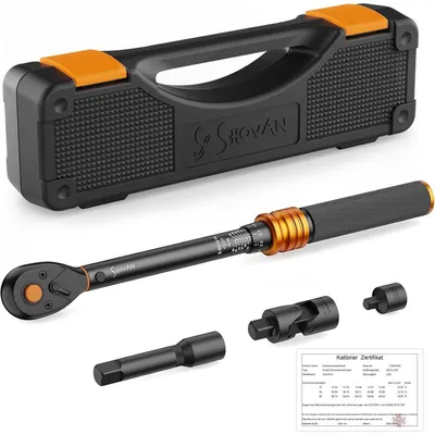 Obrázok produktu pre Momentový kľúč 3/8 palca s rozsahom 5-60 Nm, vrátane príslušenstva, vhodný pre automobily, motocykle a bicykle