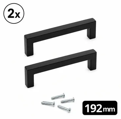 Productafbeelding van By MJM Dallas meubelgreep mat zwart 192mm boormaat – 2 stuks