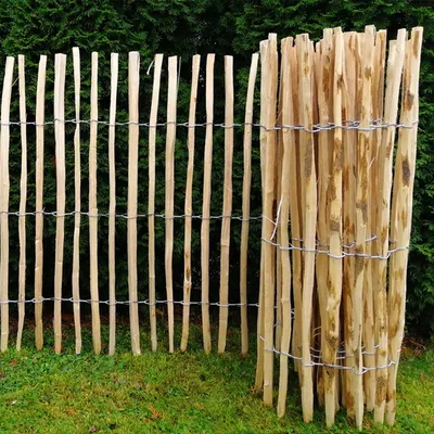 Produktbild von Staketenzaun Gartenzaun Zaunlatte Holzzaun Haselnussholz Bauernzaun Zaun 1 Stück 5m x 50cm