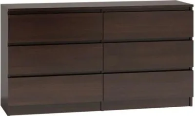 Obrázok produktu pre Komoda Roe Furniture, vzhľad dreva wenge, 120 cm, s 6 zásuvkami