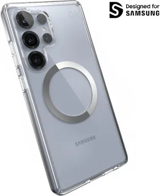 Produktbild von Speck Presidio Perfect-Clear Magnet - Etui Samsung Galaxy S25 Ultra MagSafe (Klar / Chrome Finish / Serene Silver)
