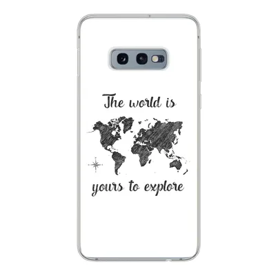 Produktbild von MuchoWow® Handyhülle Schutzhülle Hülle für Samsung Galaxy S10e Weltkarte - Schwarz - Sprichwörter Silikon Softcase Handy Hülle - Handy