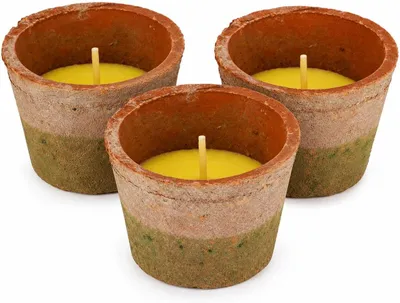 Immagine prodotto di Candela profumata alla citronella in terracotta, vaso anticato, accessorio da tavola