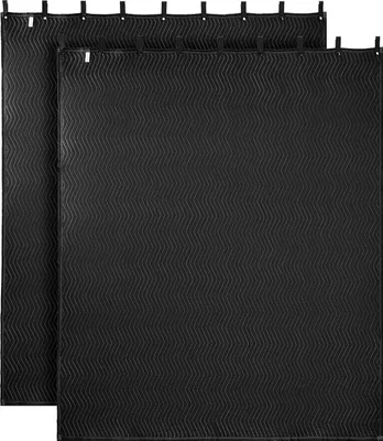 Produktbild von VEVOR 2er-Pack Sounddecke, Schalldämpfungsdecken, 2438x2032 mm, extra große Akustikdecke mit Ösen, Studio-Ösendecke mit Baumwollfüllung, für Fenster, Türen, Lichtblocker, Musikaufnahmen