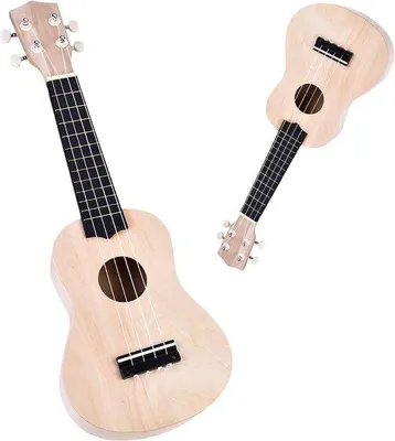 Productafbeelding van Unyqoos® 21 inch lichte ukulele-bouwset van lindehout, 4-snarig – Complete doe-het-zelf set met accessoires voor kinderen, leerlingen en beginners