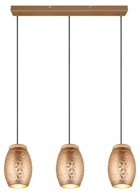 Zdjęcie produktu dla Lampa wisząca BIDAR brązowa-odcienie brązu 3xE27x28W metal wym:150x71x15cm IP20 RL