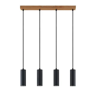 Produktbild von Lindby Pendelleuchte Maniva. 60 cm, 4-flammig, schwarz, GU10