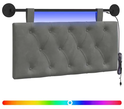 Produktbild von Hängendes Kopfteil Mit LED Licht Dunkelgrau Samt