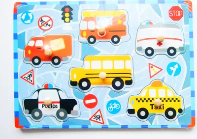 Produktbild von HOLZPUZZLE Steckpuzzle Setzpuzzle Kinderpuzzle Puzzle Holz Kinder Baby 31 (Dienstwagen)