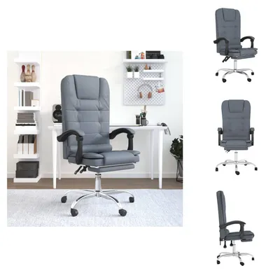Produktbild von vidaXL Bürostuhl mit Massagefunktion Dunkelgrau Samt -  Bürostühle