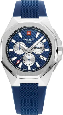 Produktbild von Swiss Alpine Military Herren Uhr Chronograph Analog Quarz 7005.9835SAM Silikon