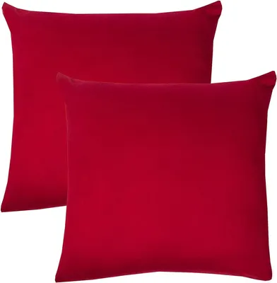 Produktbild von Livessa Bettwäsche 135x200 Baumwolle 4-teilig, 2x Bettbezug - 2x Kissenbezug 80x80 cm, Kirschrot