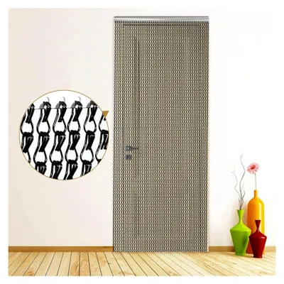Produktbild von Aluminium Kettenvorhang zur Raumtrennung, 210,1 cm, Schwarz