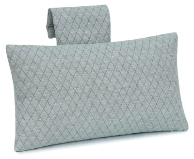 Produktbild von Nackenrolle, Kopfkissen, Nackenstütze für Keilkissen, Stuhl, Sessel, Sofa, Bett, Bürostuhl, Füllung aus dichtem Schaumstoff, waschbarer Bezug, Grau