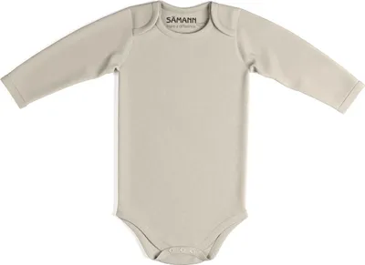 Produktbild von Baby Body aus 100% Baumwolle mit Schlupf-Ausschnitt langarm gerippt 9-12 M Oat Milk