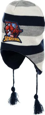 Produktbild von Marvel Spiderman Kinder Wintermütze peruanische Mütze Kindermütze – Grau / 54