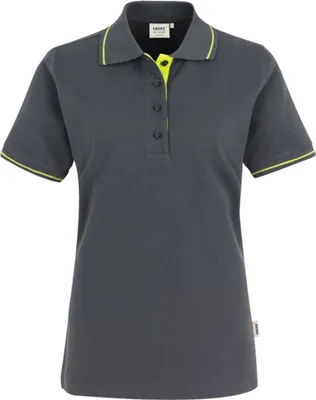Produktbild von HAKRO Poloshirt Casual Damen #203 Gr. S anthrazit/kiwi