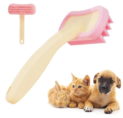 Image de Brosse en silicone pour lapins et autres animaux de compagnie, conçue pour réduire la perte de poils